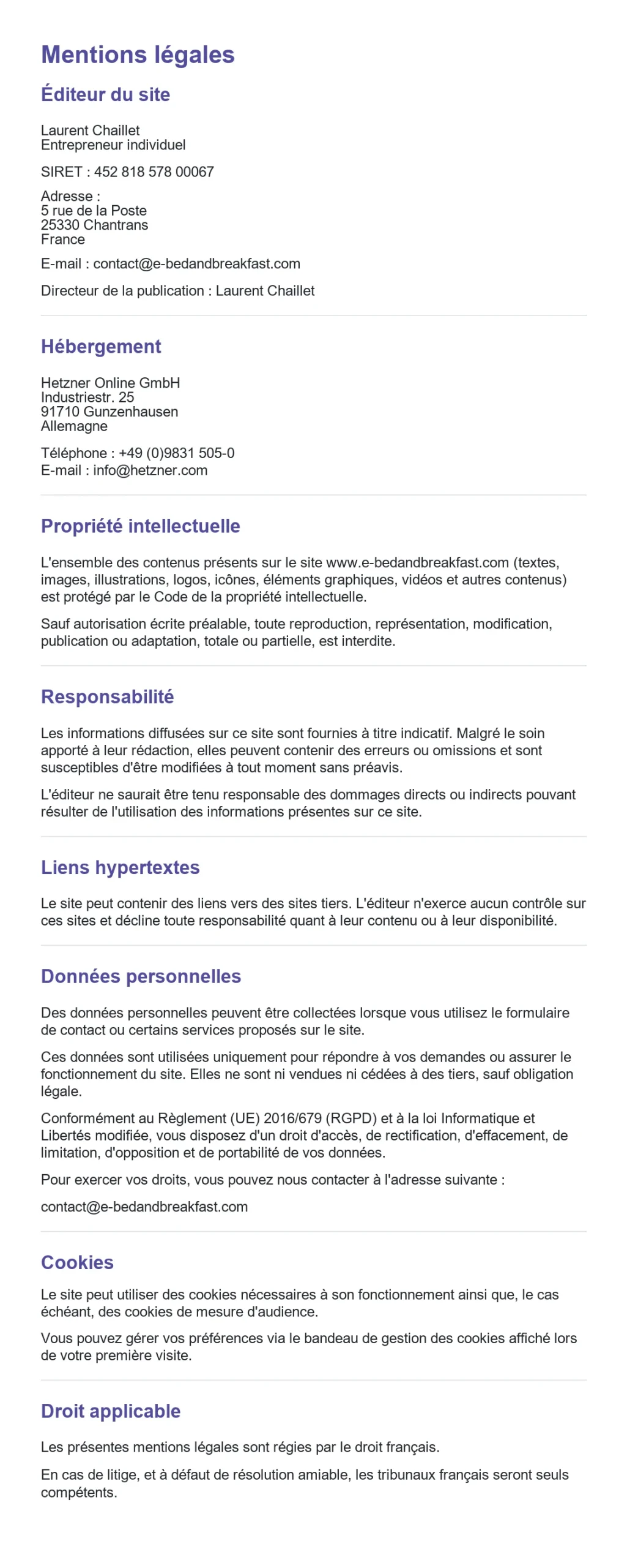 Mentions legales